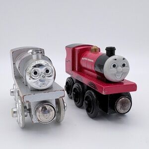 Two Thomas & Friends Wooden Magnetic Engines - James & Limited Edition Percy
